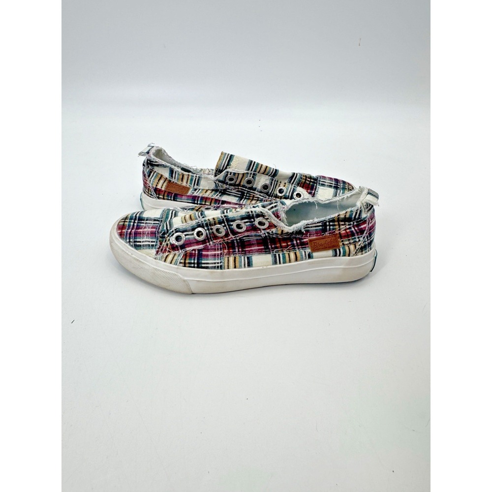 Blowfish Malibu Plaid Play Casual Slip On Sneaker 6.5 Laceless Ivy League Preppy - Picture 8 of 12